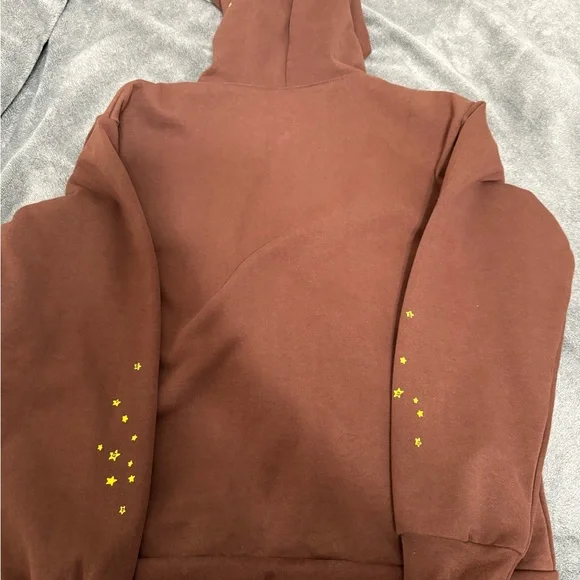 Brown Hoodie with Spider Web Design